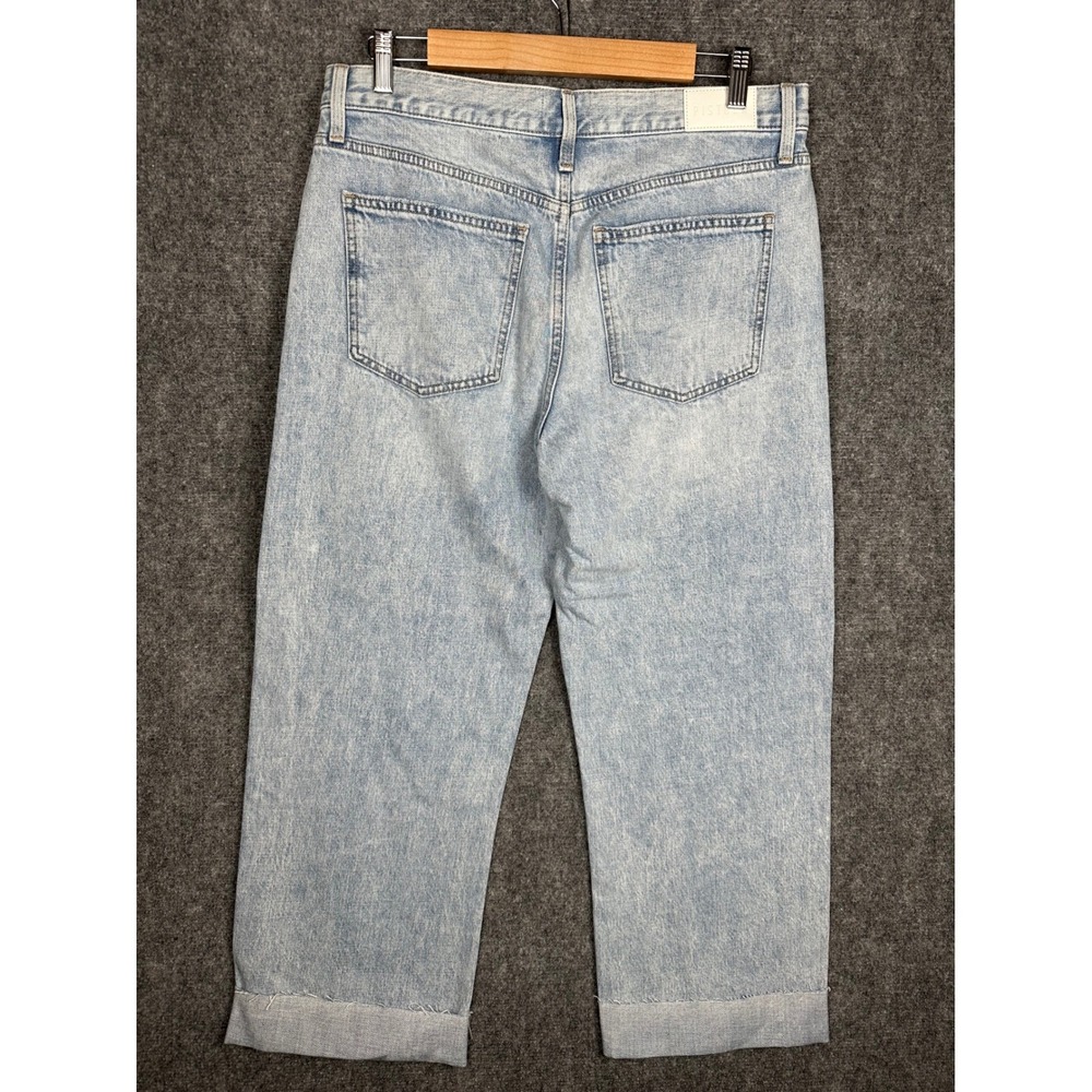Pistola Kacey‎ Mid-Rise Cuffed Boyfriend Jeans Women 30 Light Blue Crop Relaxed - Picture 5 of 11